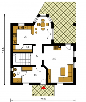 Grundriss des Erdgeschosses - KLASSIK 125